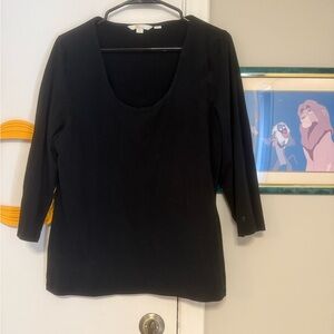 Boden black scoop 3/4 inch sleeve top